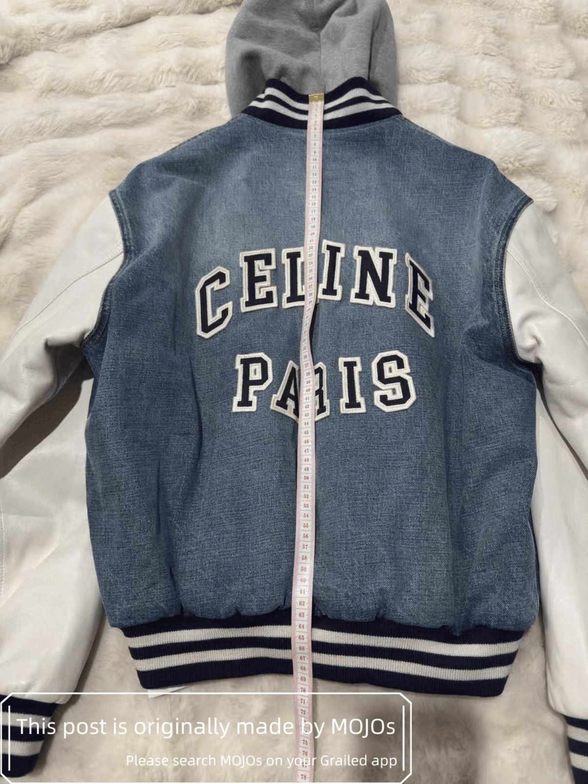 Celine Celine Leather Sleeves Padded Denim Jacket mojos132826 Size US S / EU 44-46 / 1 - 7 Thumbnail
