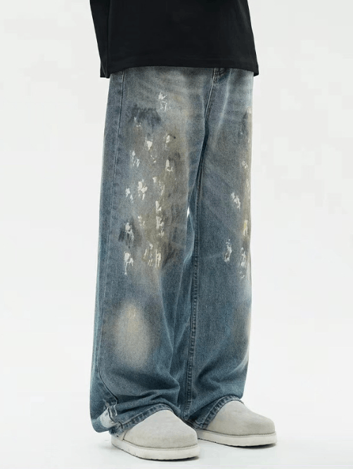 Japanese Brand Men's American retro loose straight jeans y2k Size US 32 / EU 48 - 4 Thumbnail