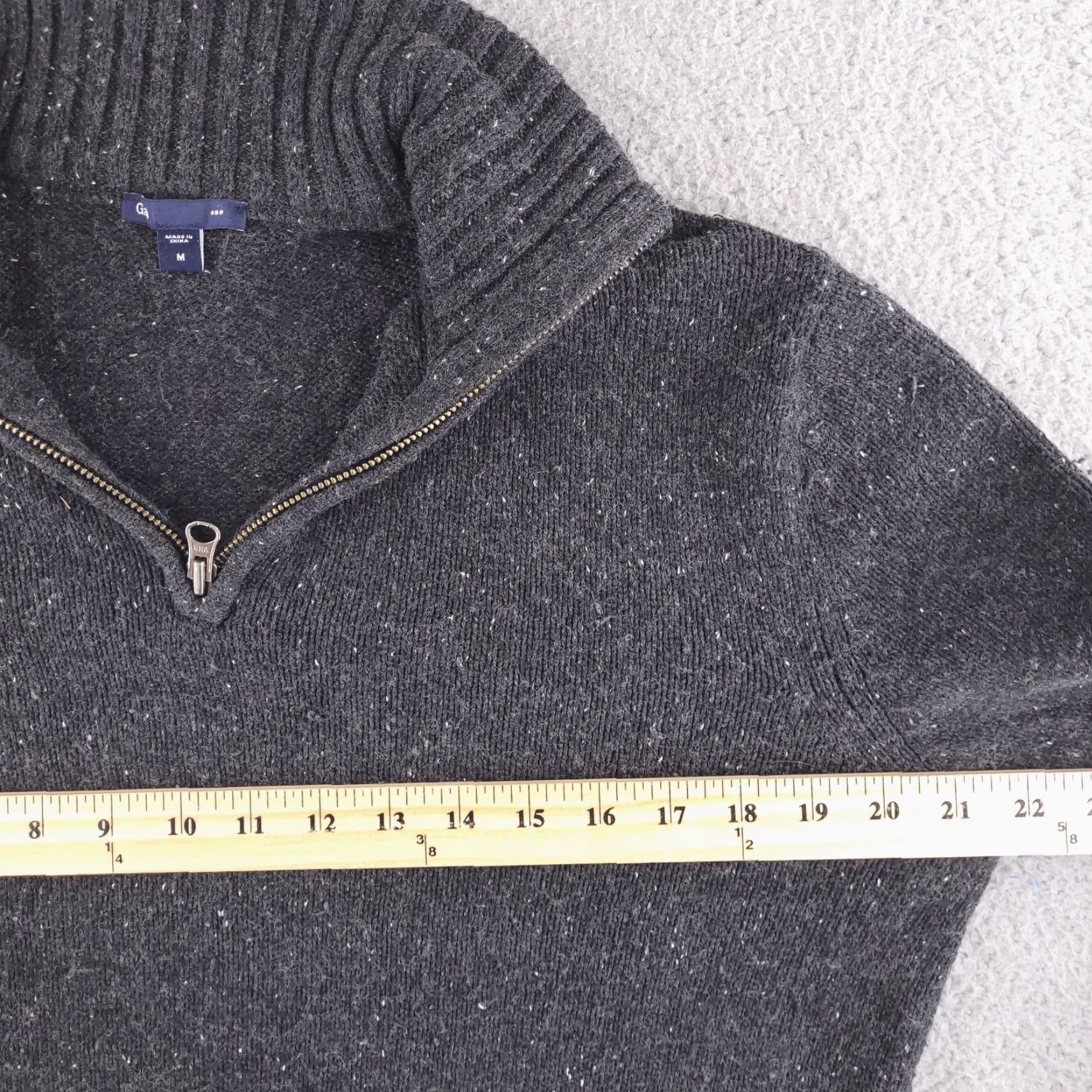 Gap Gap Sweater Mens Medium Gray Speckled Quarter Zip Pullover Knit Shirt Size US M / EU 48-50 / 2 - 6 Thumbnail