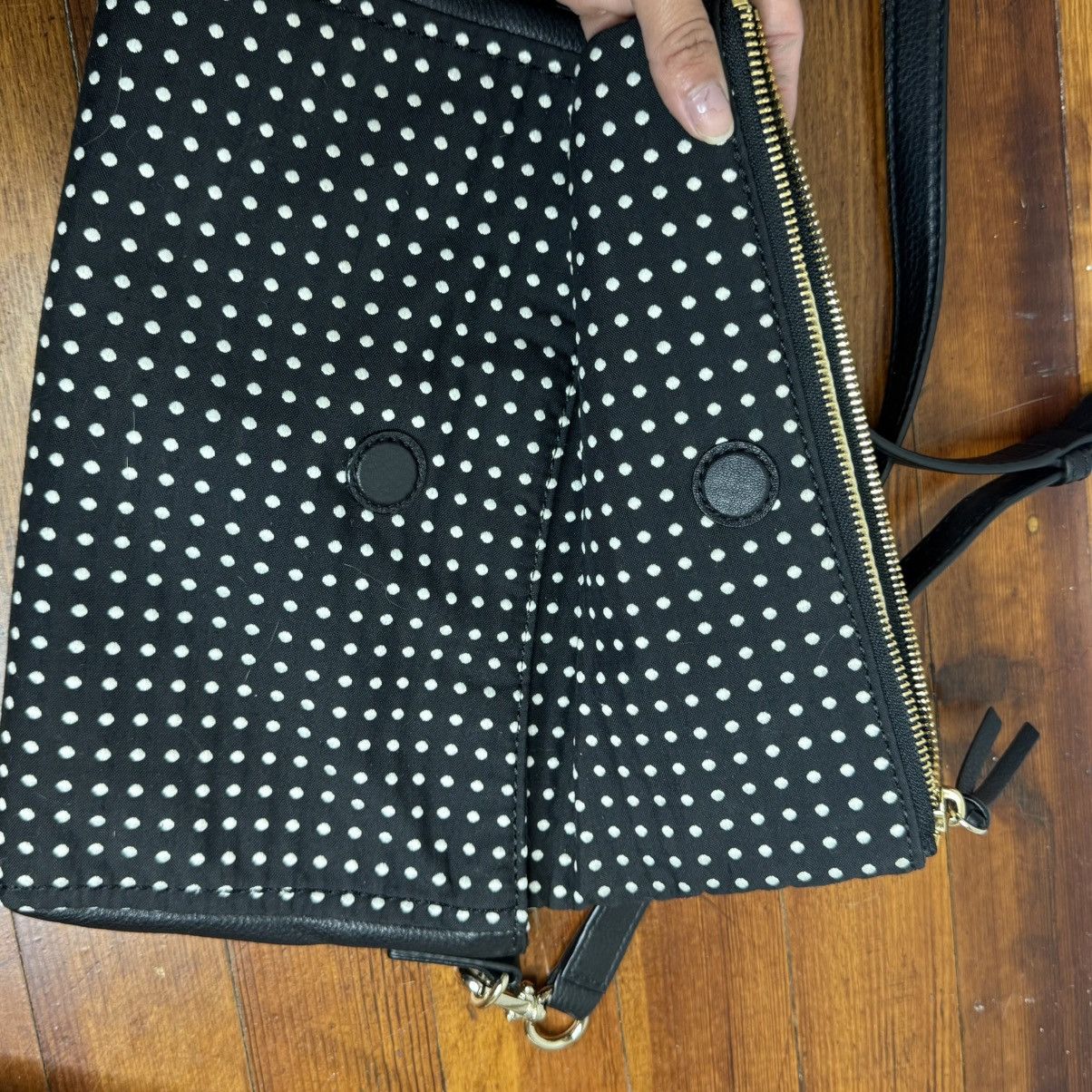Kate Spade kate spade Black Polka Dot Fold-Over Crossbody Size ONE SIZE - 10 Thumbnail