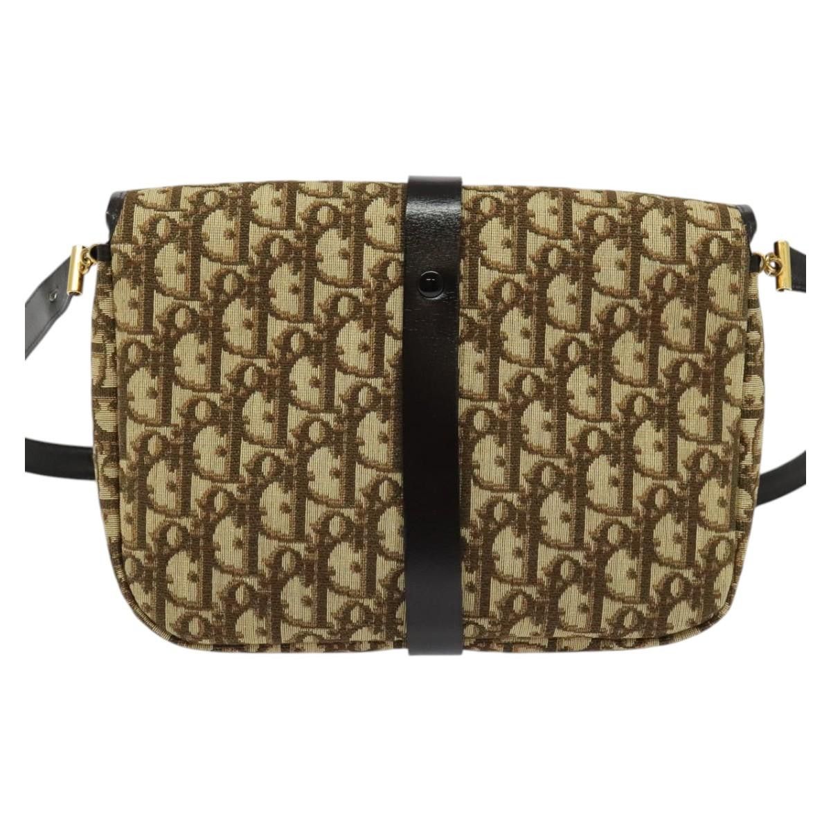 Dior DIOR Trotter Canvas Shoulder Bag Brown Gold Size ONE SIZE - 3 Thumbnail
