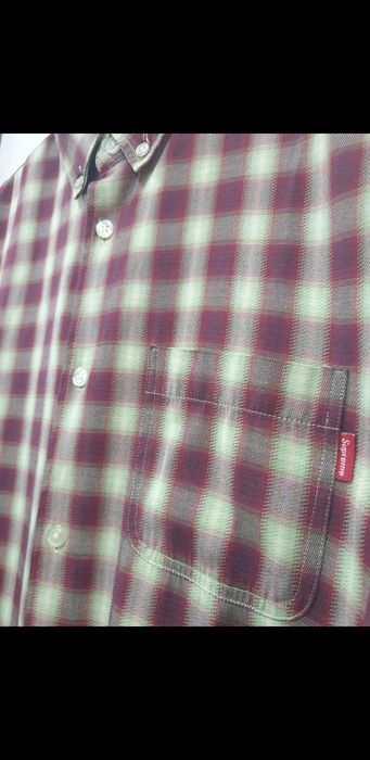 Pre-owned Supreme Red Green Flannel Button Down Shirt Fw16 In