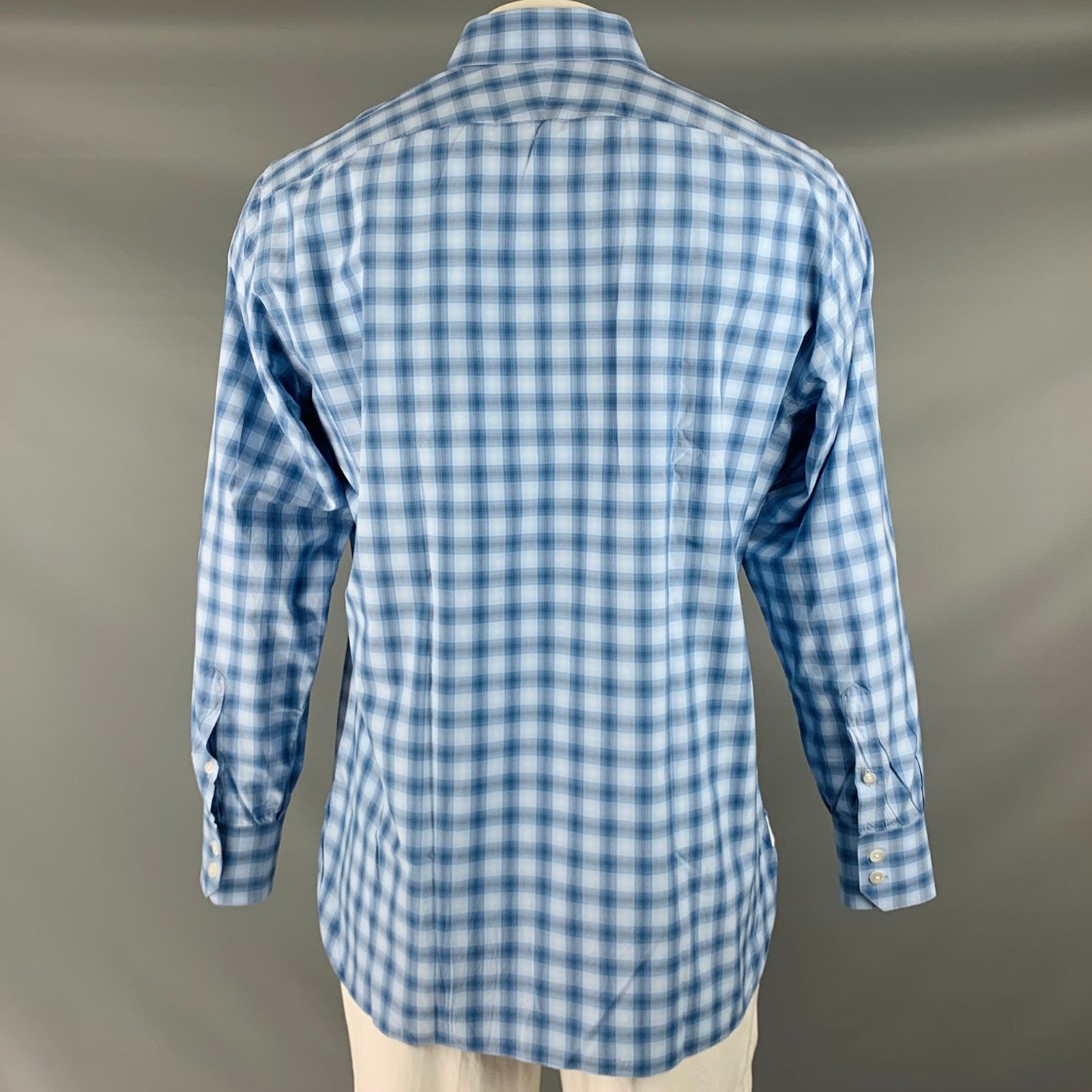 Other LORENZINI Blue Plaid Cotton Button Up Long Sleeve Shirt Size US XXL / EU 58 / 5 - 3 Thumbnail