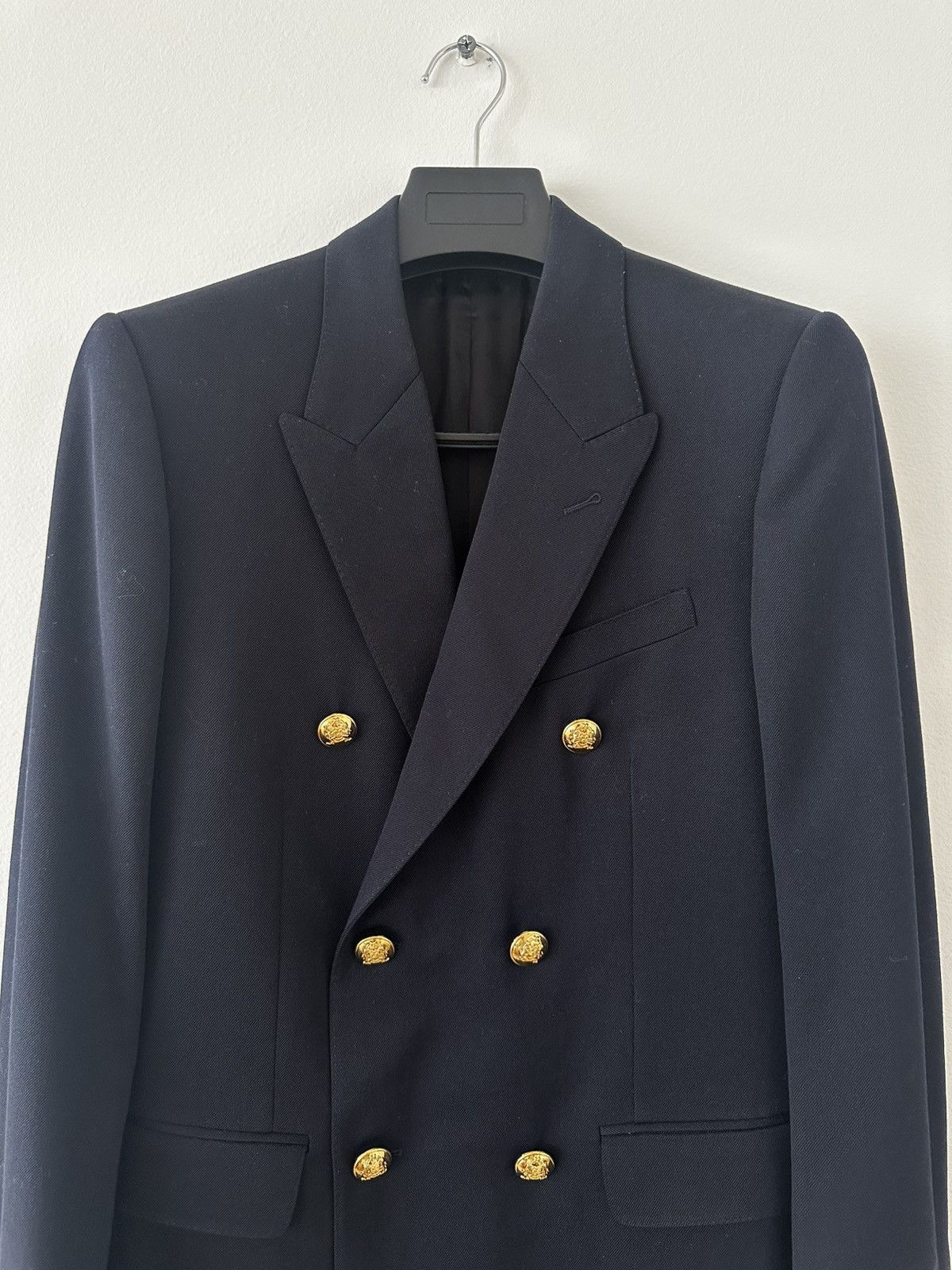 Celine 20SS Diagonal Wool Classic Double Breasted Navy Jacket Size 48R - 5 Thumbnail