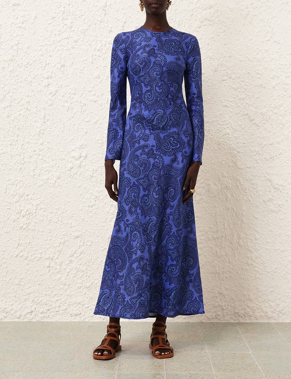 Zimmermann oc11z0525 Ottie Bias Backless Midi Dress in Blue Size M / US 6-8 / IT 42-44 - 2 Thumbnail