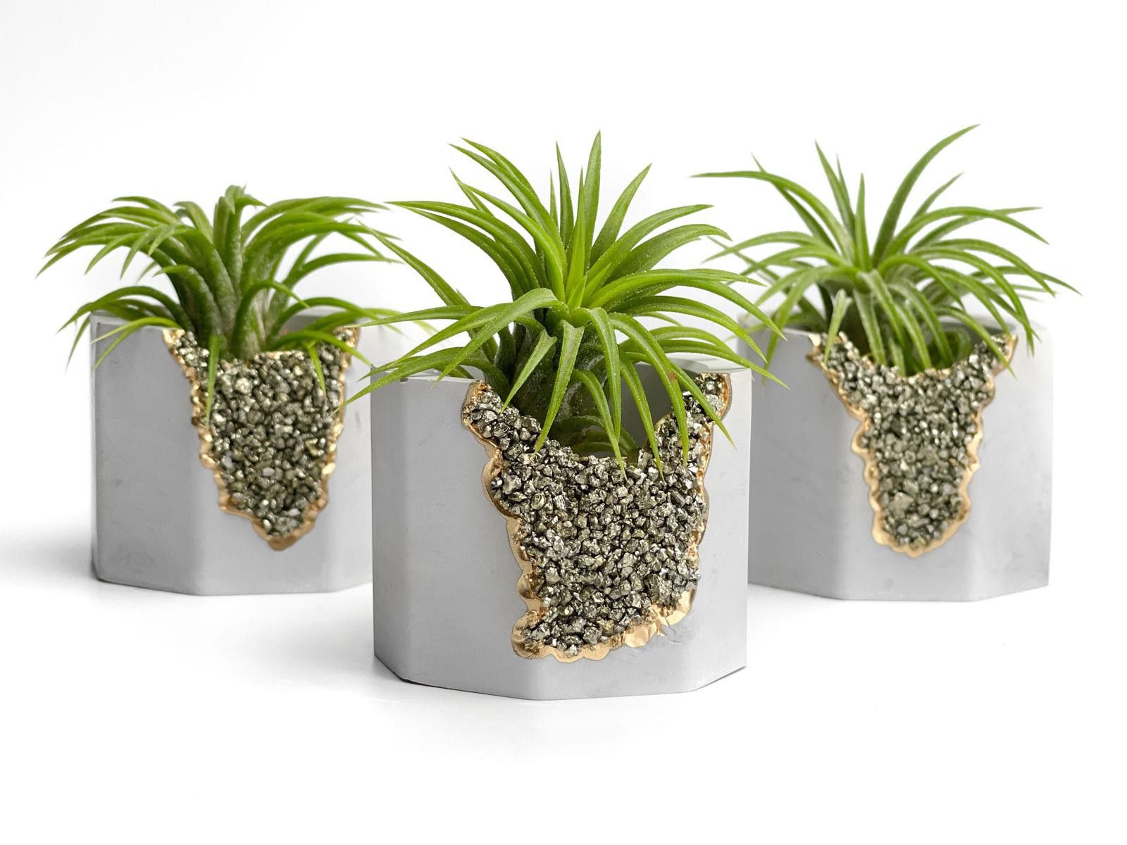 Other Succulent Pyrite Crystal Planter Geode Air Plant Gemstone Size ONE SIZE - 7 Thumbnail