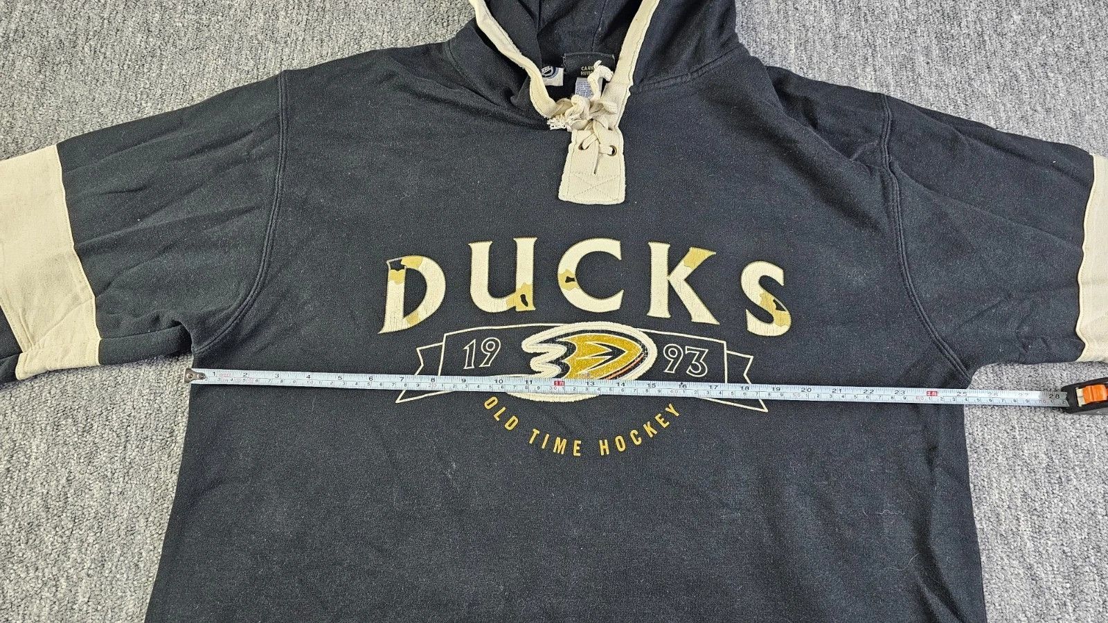 NHL Mighty Ducks Old Time Hockey Lace Up Hoodie Black NHL Men L Size US L / EU 52-54 / 3 - 12 Thumbnail
