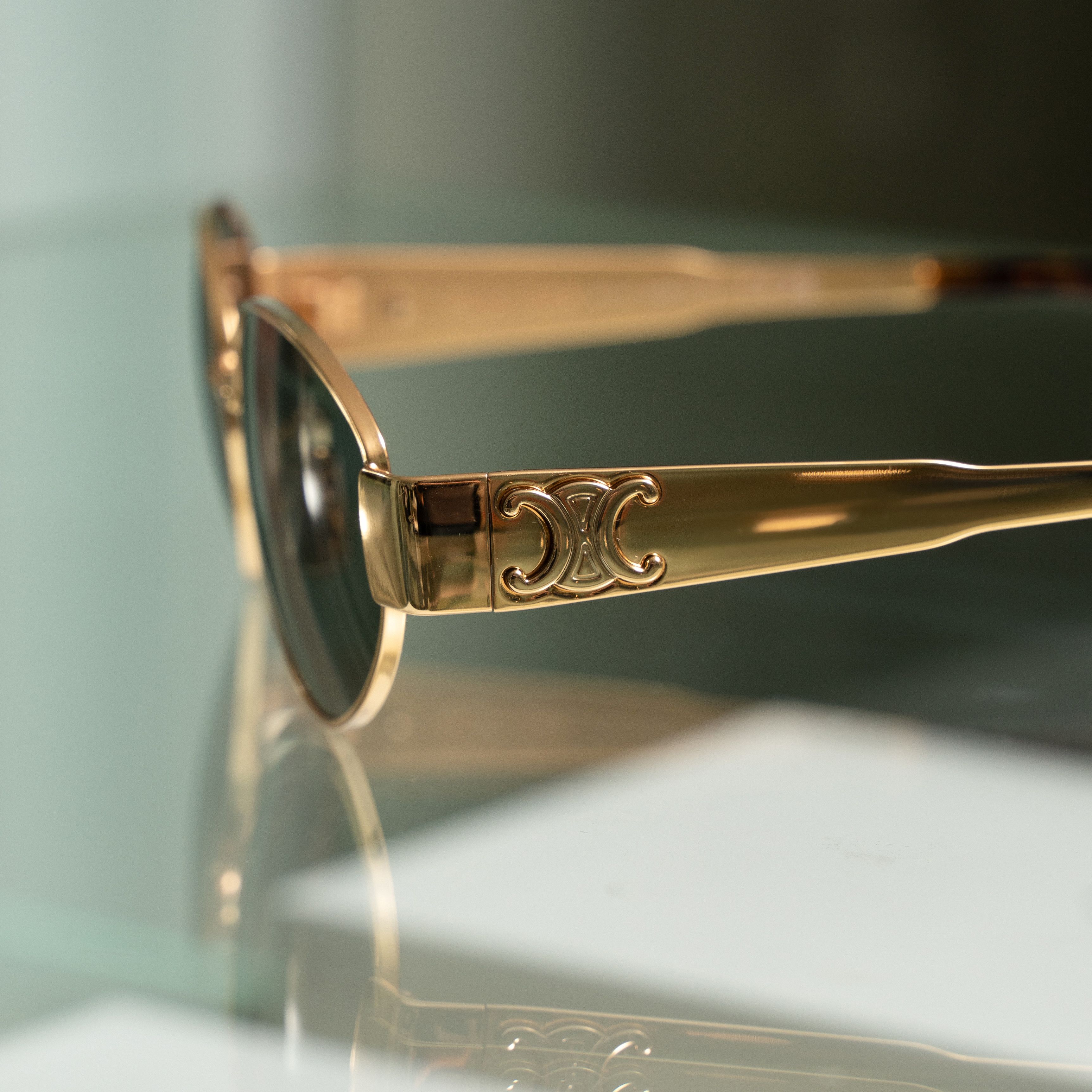 Celine CELINE Triomphe Metal 01 Sunglasses In Metal GOLD Size ONE SIZE - 3 Thumbnail
