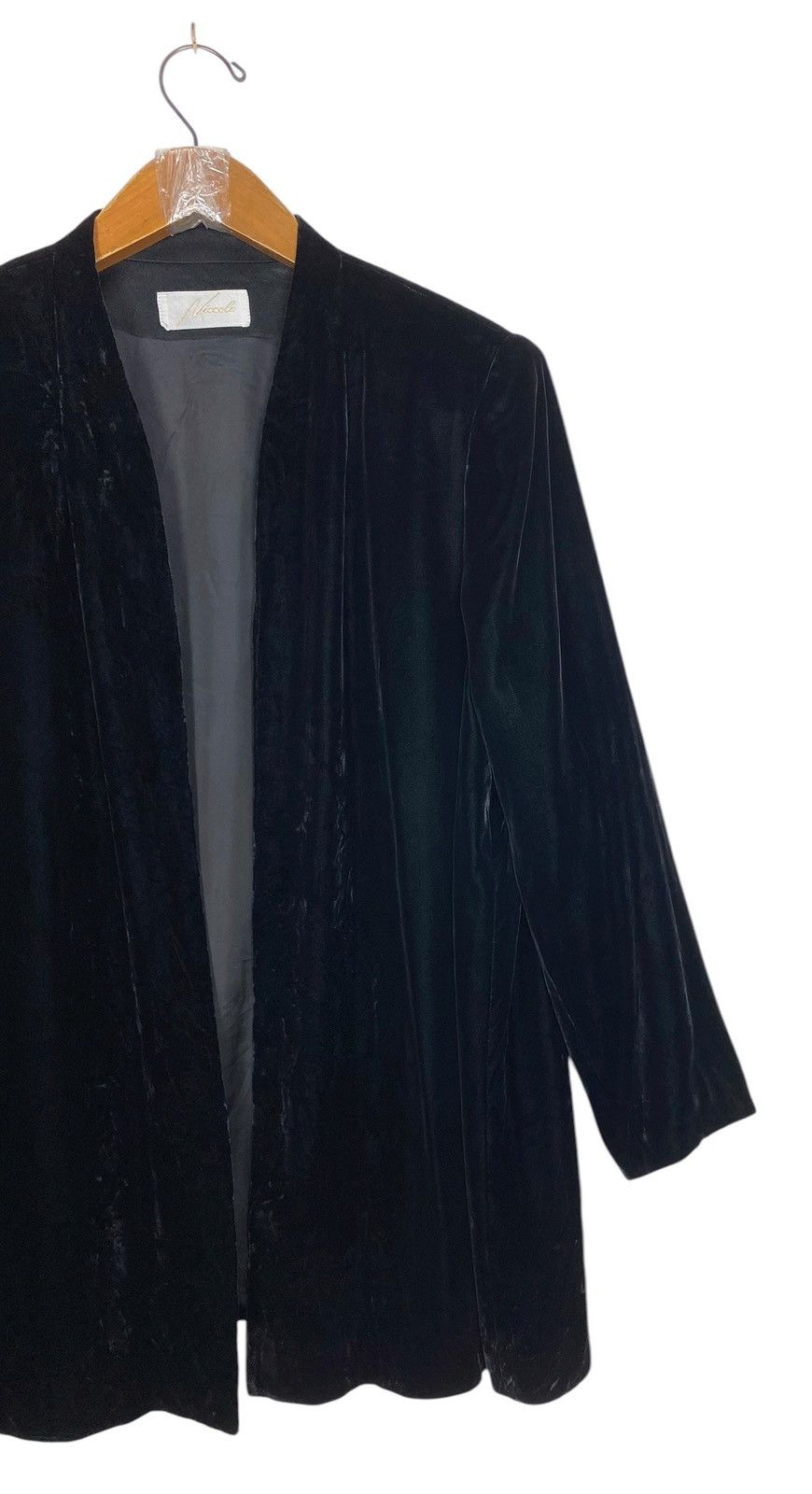 Japanese Brand Rare‼️ Vintage Niccole Velvet Silk Open Jacket Made in Japan Size L / US 10 / IT 46 - 3 Thumbnail