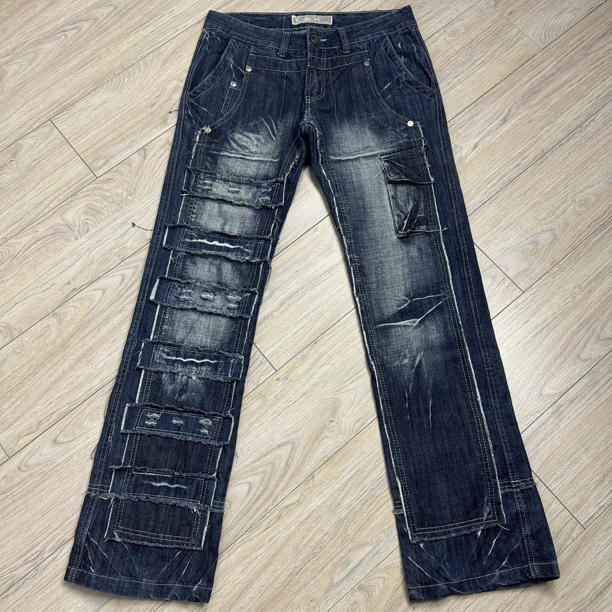 If Six Was Nine Y2K Opium Japanese Style Patchwork Semantic Kosmo Lupo Jeans Size US 32 / EU 48 - 3 Thumbnail