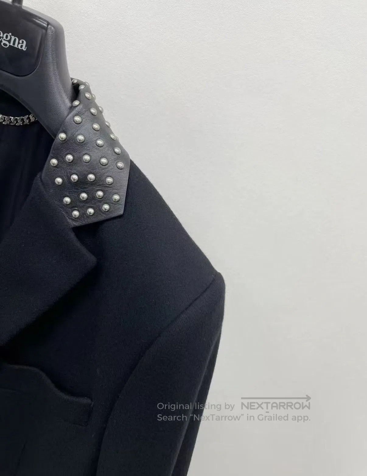 Givenchy Black Long Coat with Studded Collar Size S. Size US S / EU 44-46 / 1 - 3 Thumbnail
