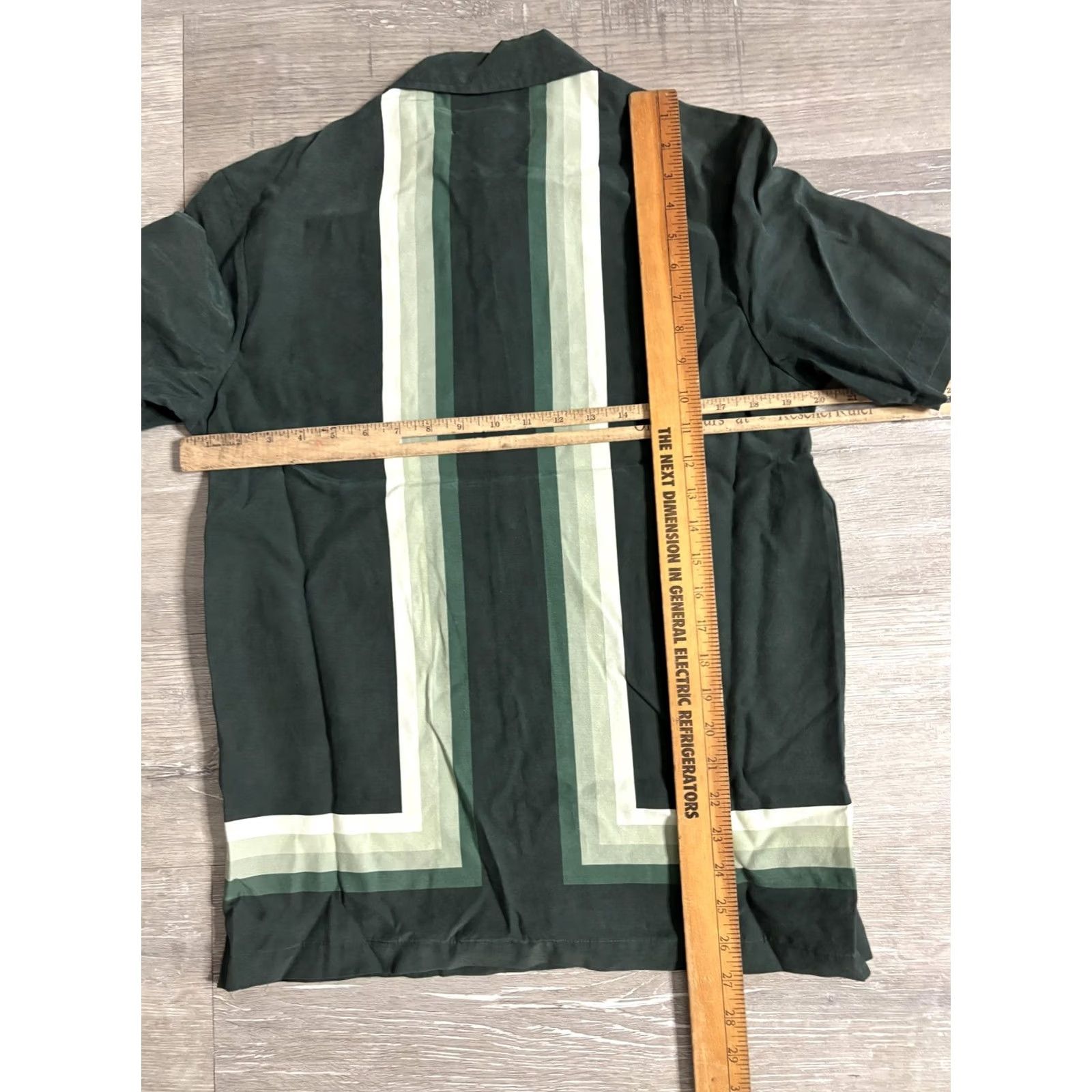 Kith Kith Shirt Mens XS Green Geometric Stripe Short Sleeve Button Front Casual Size US XS / EU 42 / 0 - 5 Thumbnail