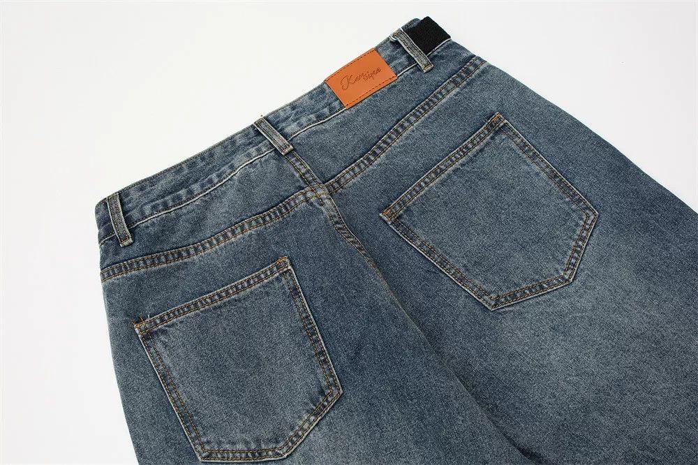 Japanese Brand Men's Loose-Fit Belted Washed & Distressed Jeans Size US 32 / EU 48 - 4 Thumbnail