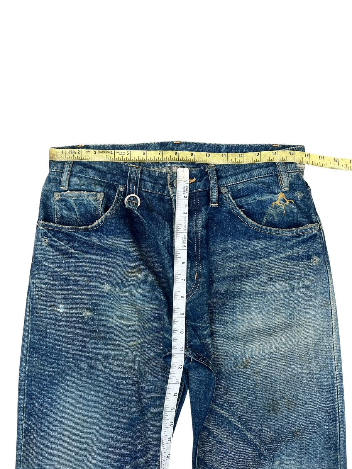 Backbone Vintage BackBone Distress Mud Denim Bootcut Selvedge Jeans Size US 31 - 4 Thumbnail