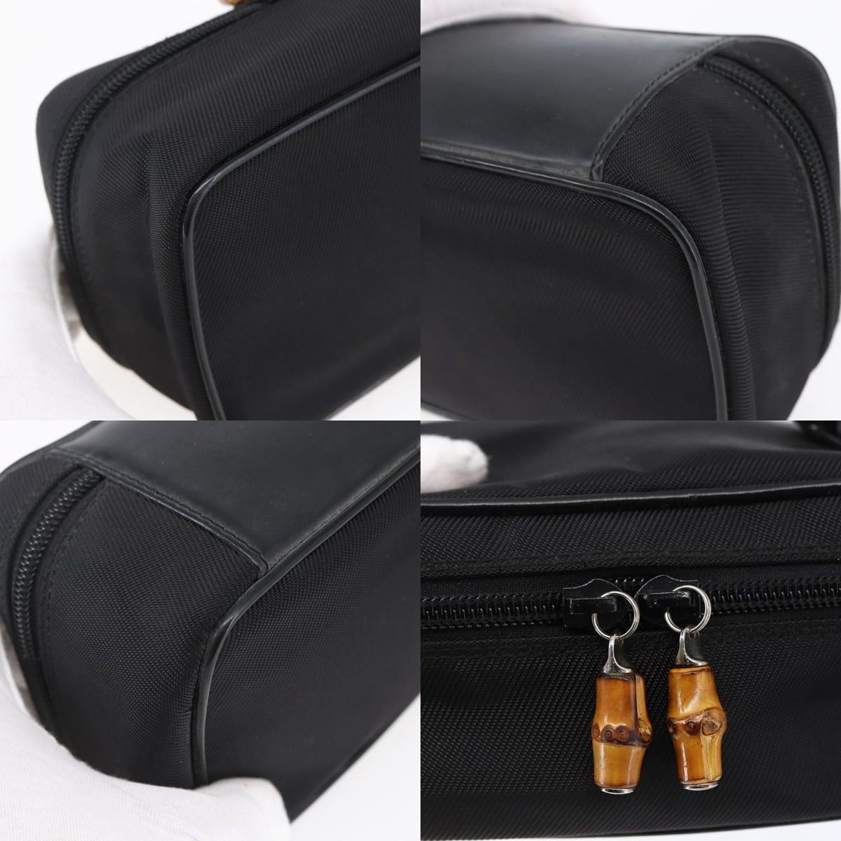 Gucci GUCCI Bamboo Vanity Handbag Nylon Black Silver 032 1956 032 Size ONE SIZE - 10 Thumbnail