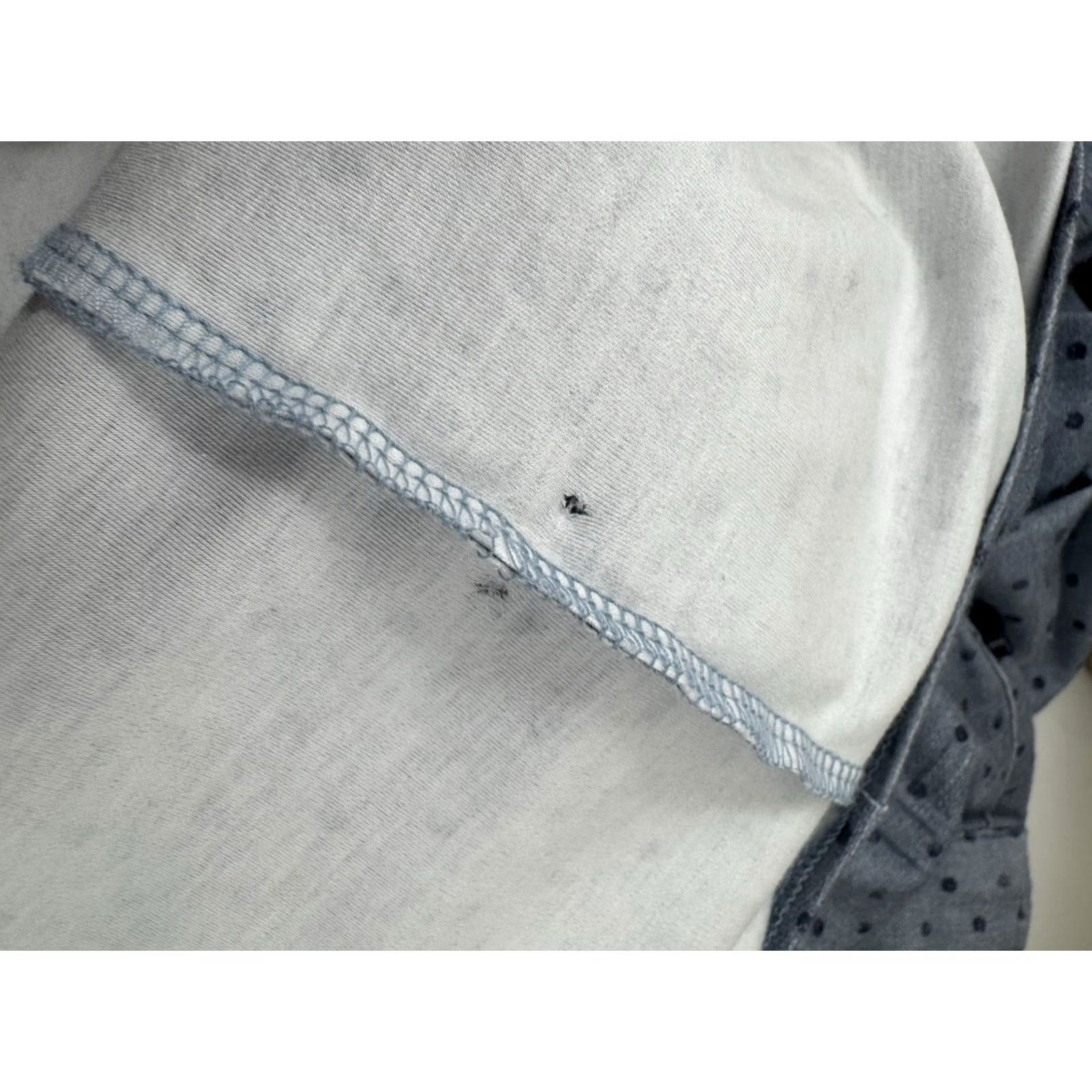 Vintage EMANUEL BERG Shirt Mens L Gray / Blue Polka Dot Soft Cotton Blend Stretch Button-Up Long Sleeve SMALL FLAW Size US L / EU 52-54 / 3 - 8 Thumbnail