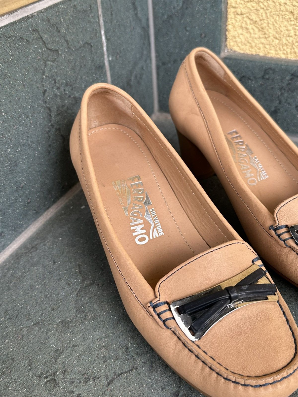 Salvatore Ferragamo Salvatore Ferragamo Women Heels Brown Beige Vintage Italy Size US 6 / IT 36 - 7 Thumbnail