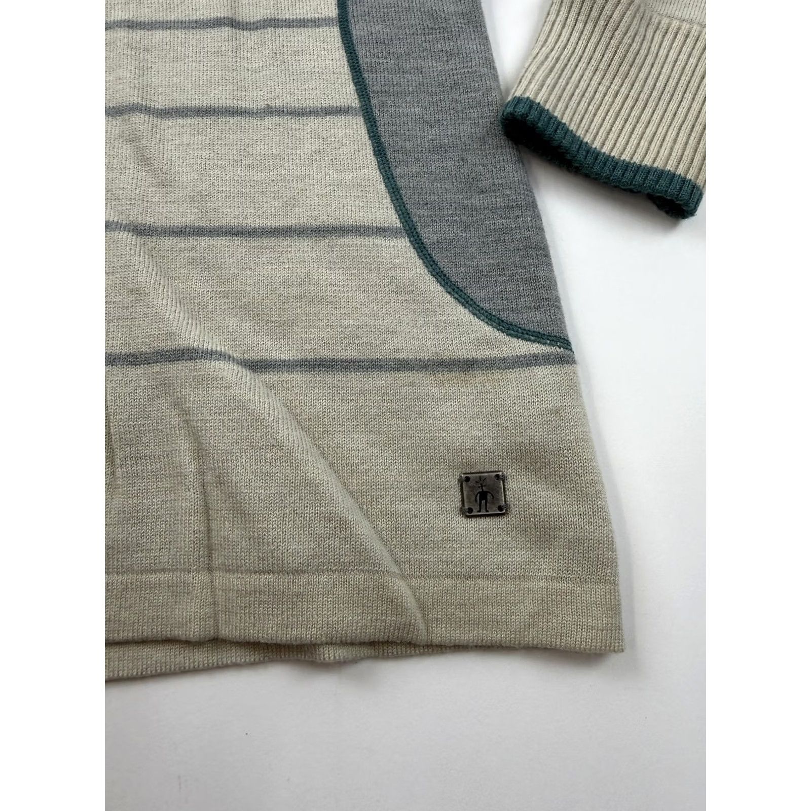 Smartwool SmartWool Sweater Womens M Beige Tunic Cowl Neck Chevron Knit Pullover Size M / US 6-8 / IT 42-44 - 3 Thumbnail