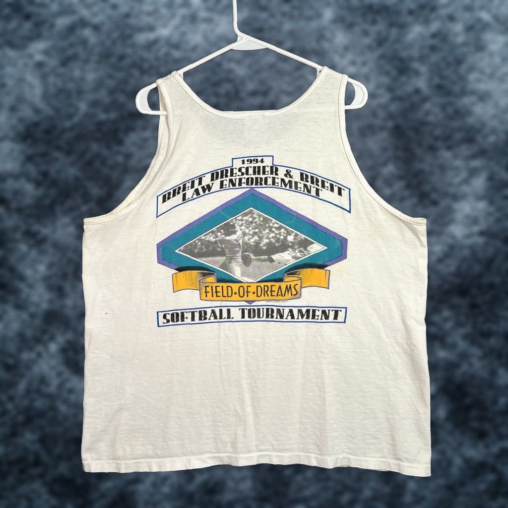 Vintage VINTAGE 1994 Sportswear Tank Top Adult XL Men White Field Of Dreams Softball Tournament Graphic Tee Size US XL / EU 56 / 4 - 1 Thumbnail