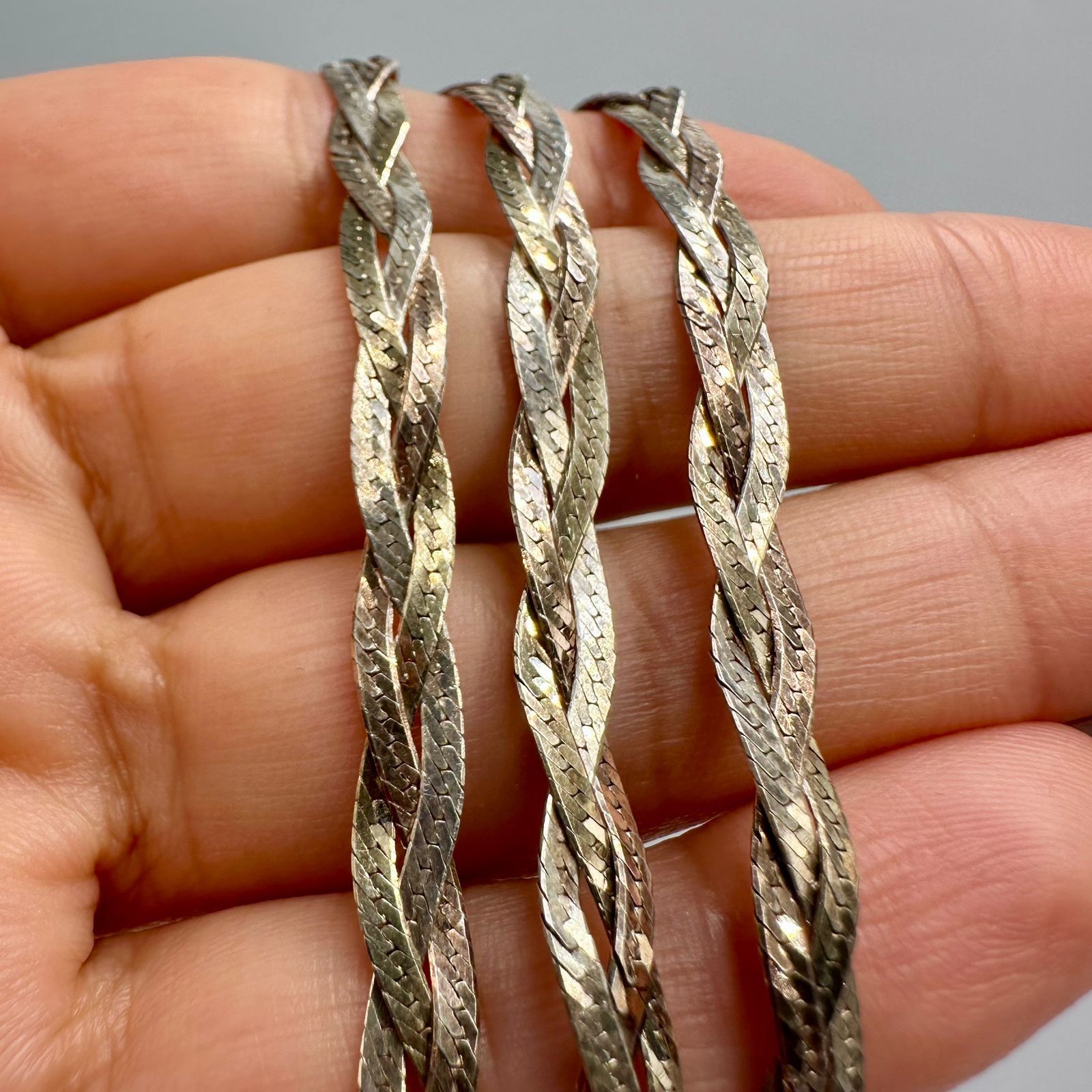 Sterling Silver Vintage Italian 925 Gilt Sterling Silver Necklace 10.1g Size ONE SIZE - 2 Thumbnail
