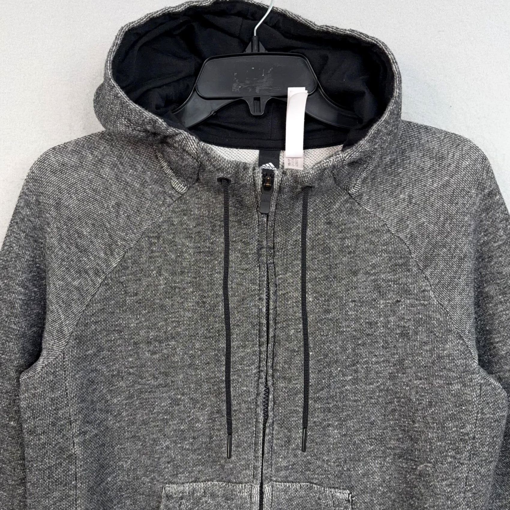 Adidas Adidas Hoodie Womens Small Heather Gray Full Zip Terry Sweatshirt Logo Jacket Size S / US 4 / IT 40 - 2 Thumbnail
