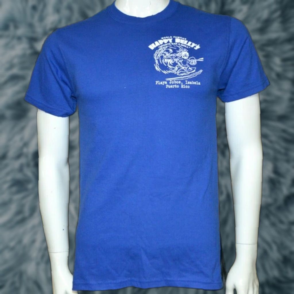 Hanes Hanes T-Shirt Blue Small Men's Happy Belly's Sports Bar & Grill Puerto Rico Defunct NEW Size US S / EU 44-46 / 1 - 1 Thumbnail