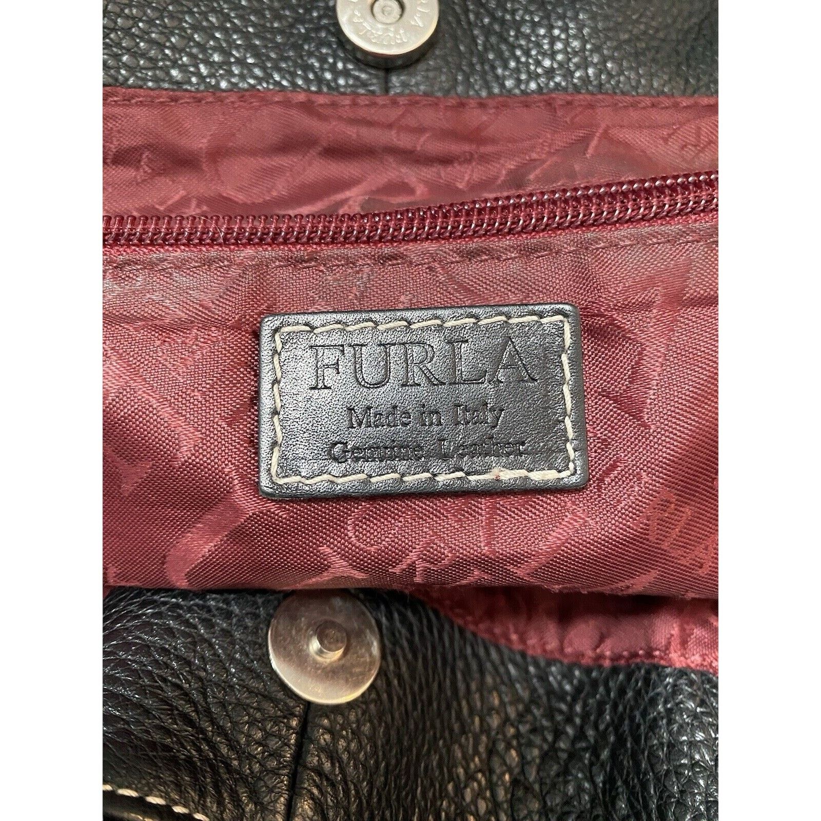 Furla Furla Soft Pebble Double Handle Black Hobo Bag Size ONE SIZE - 21 Thumbnail