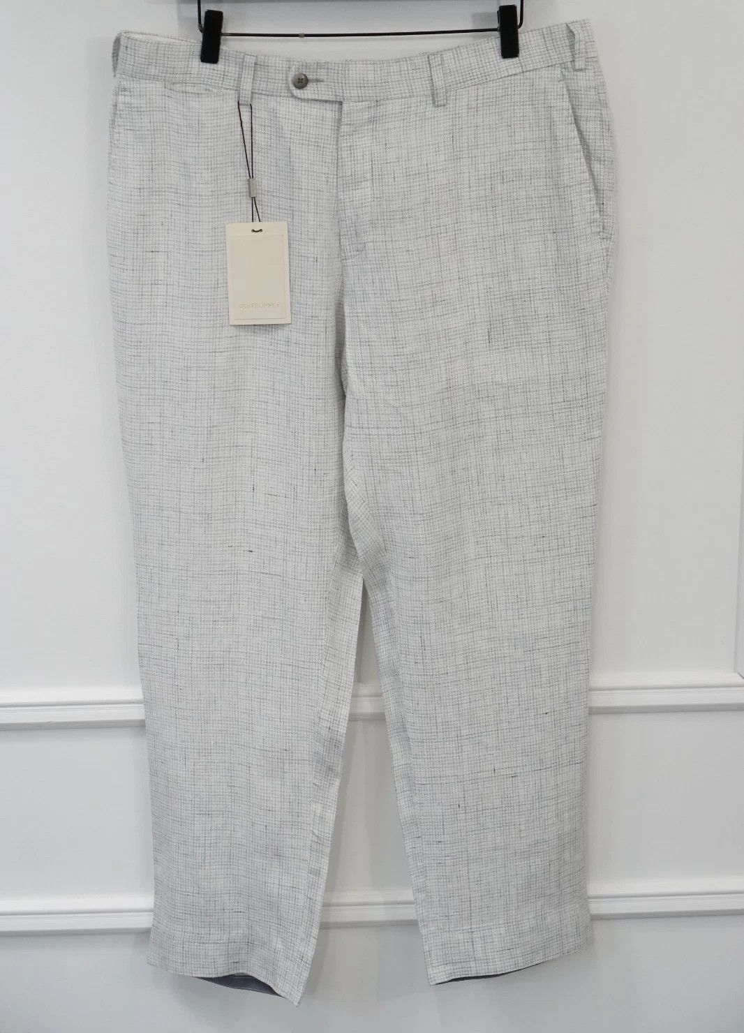 Suitsupply Men Suitsupply Pants 100% Pure Linen Grey Soho Size UK/US42 Size 42R - 1 Thumbnail