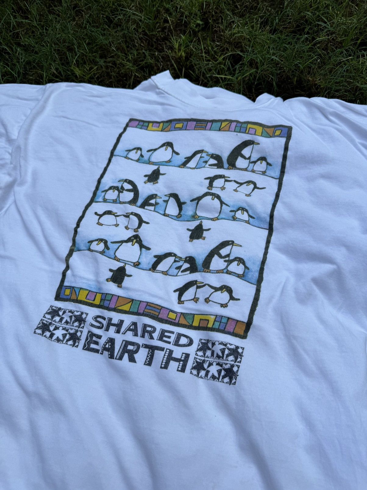 Fruit Of The Loom Vintage 1990s Shared Earth Puffin Bird Wildlife Size US XL / EU 56 / 4 - 5 Thumbnail