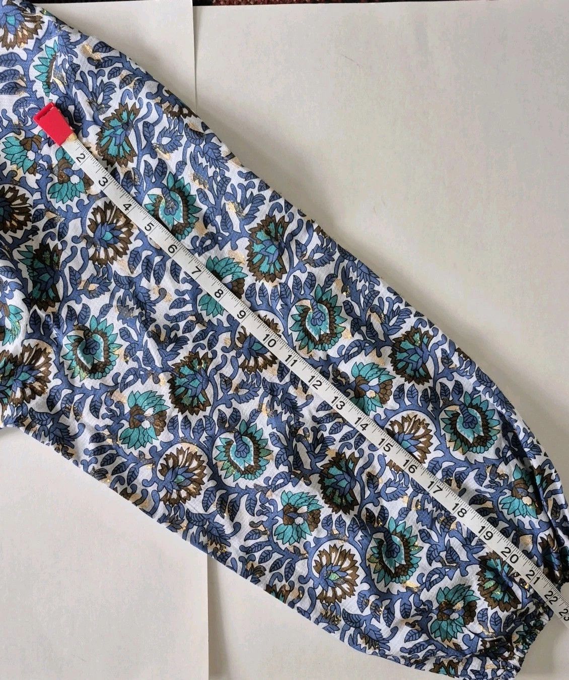 Oliphant Dress Napa Flirty Mini Blue Multi Print Long Balloon Sleeve Size M / US 6-8 / IT 42-44 - 13 Thumbnail