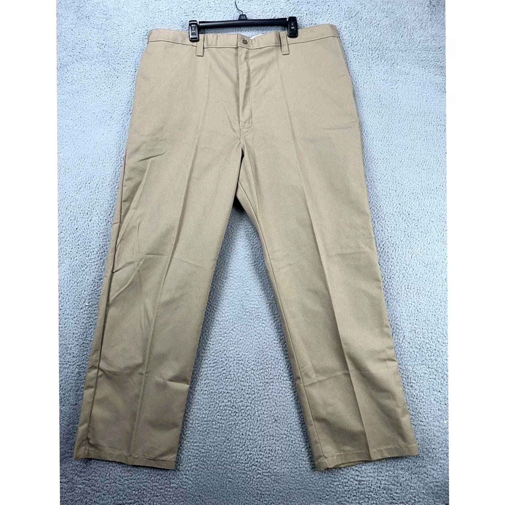 Dickies Dickies Pants Mens 42X32 Tan Khaki Chino Straight Flat Front Pockets LP812DS NEW Size US 42 / EU 58 - 3 Thumbnail