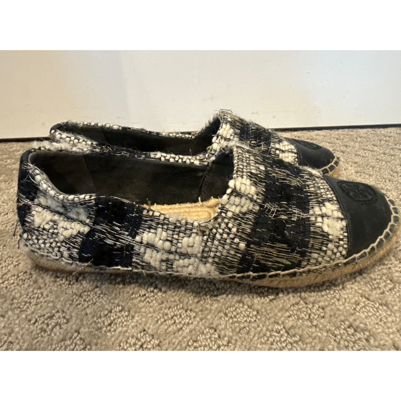 Tory Burch Tory Burch Women's Woven Stripe Cap Toe Espadrille Flats,7.5 Size US 7.5 / IT 37.5 - 6 Thumbnail