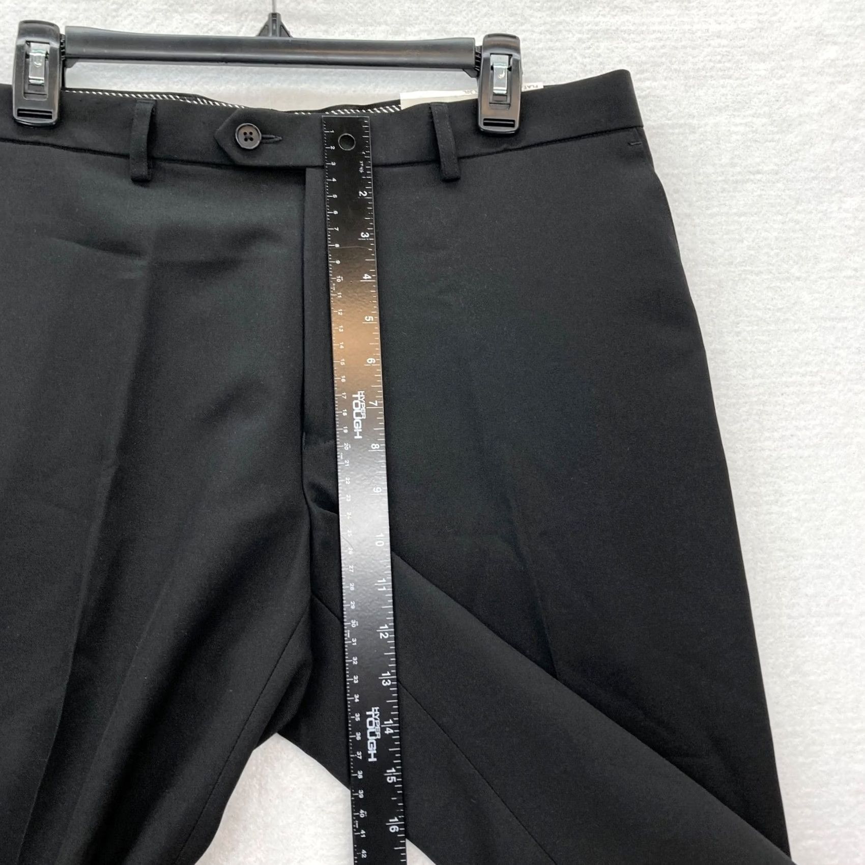 Izod IZOD Dress Pants Mens 34x30 Regular Fit Straight Black Flat Front Stretch Pants Size US 34 / EU 50 - 6 Thumbnail