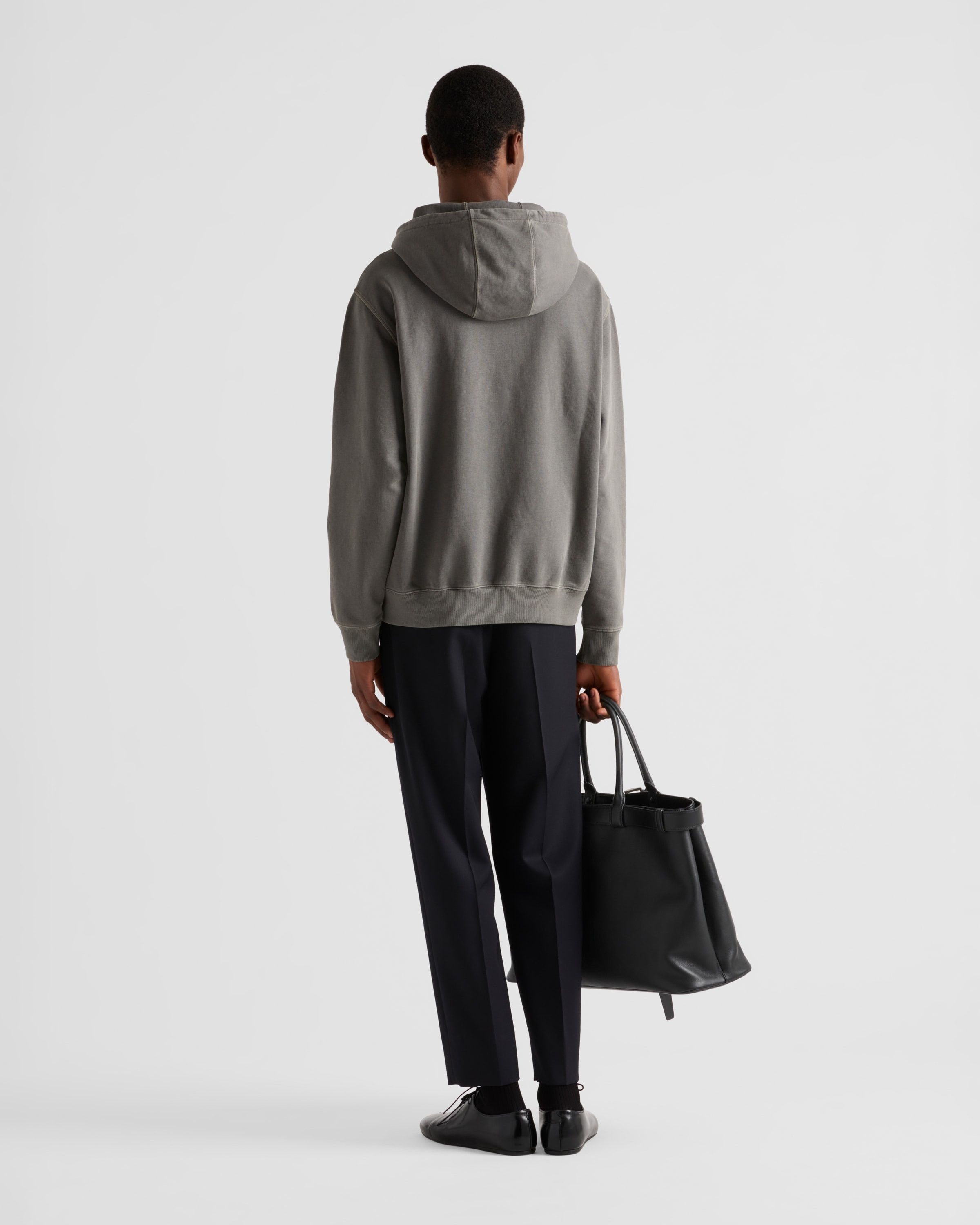 Bottega Veneta oc11z0625 Cotton Sweatshirt Hoodie in Iron Grey Size US XL / EU 56 / 4 - 5 Thumbnail