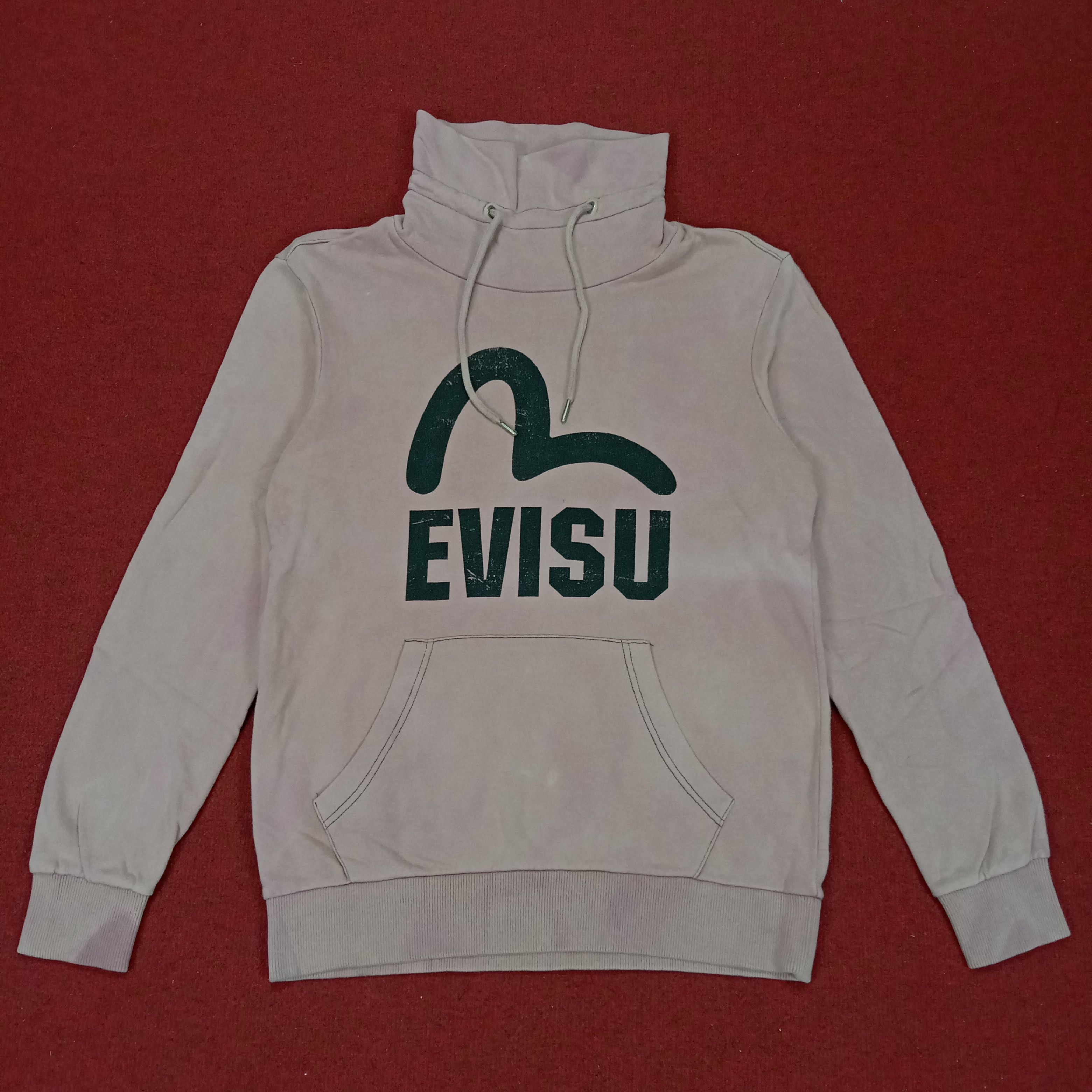 image of Vintage Evisu Big Logo Design Sweatshirt in Pink, Men's (Size Small)