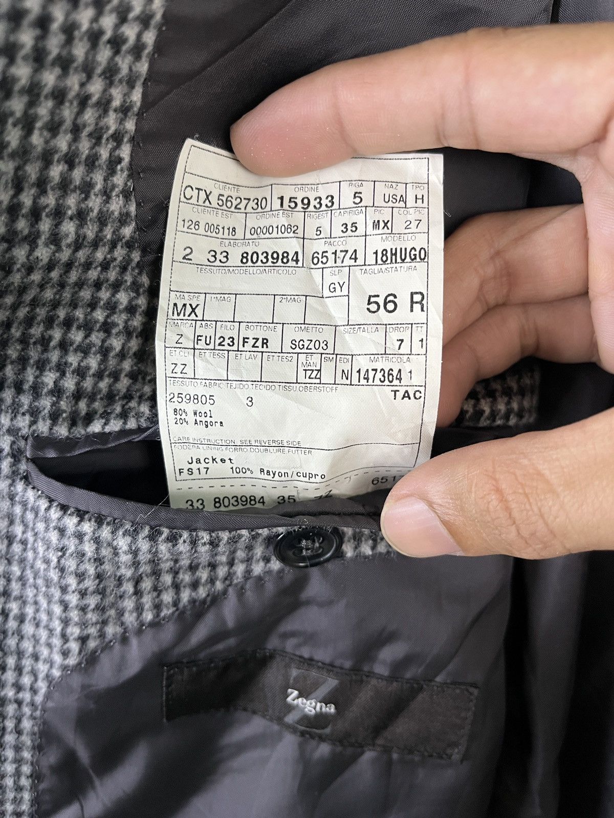 Ermenegildo Zegna × Z Zegna Z Zegna City Checkered Coat Wool Blazer Size 44R - 12 Thumbnail