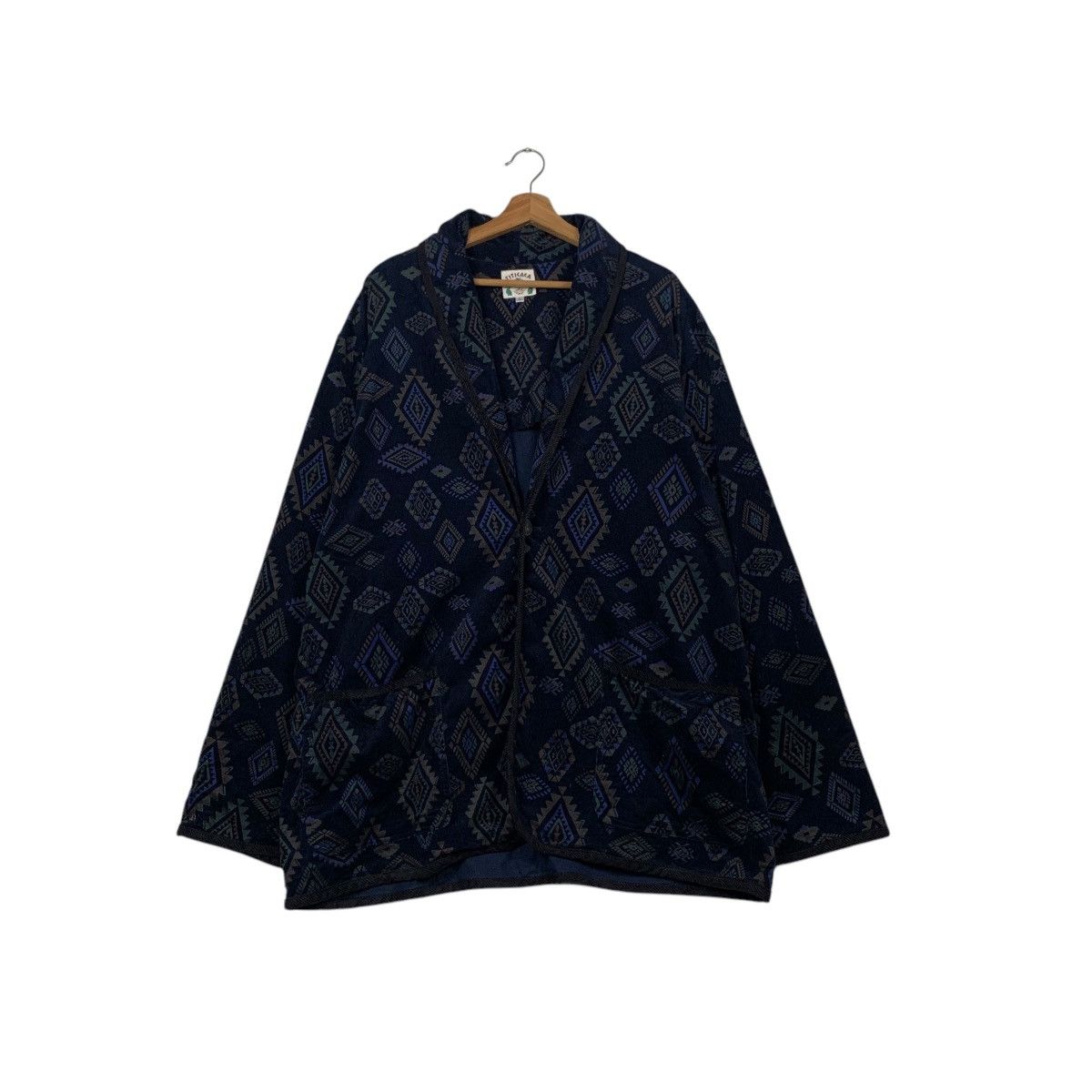 Japanese Brand TITICACA Motif Design Single Button Casual Jacket #2248-C99 Size US L / EU 52-54 / 3 - 1 Thumbnail