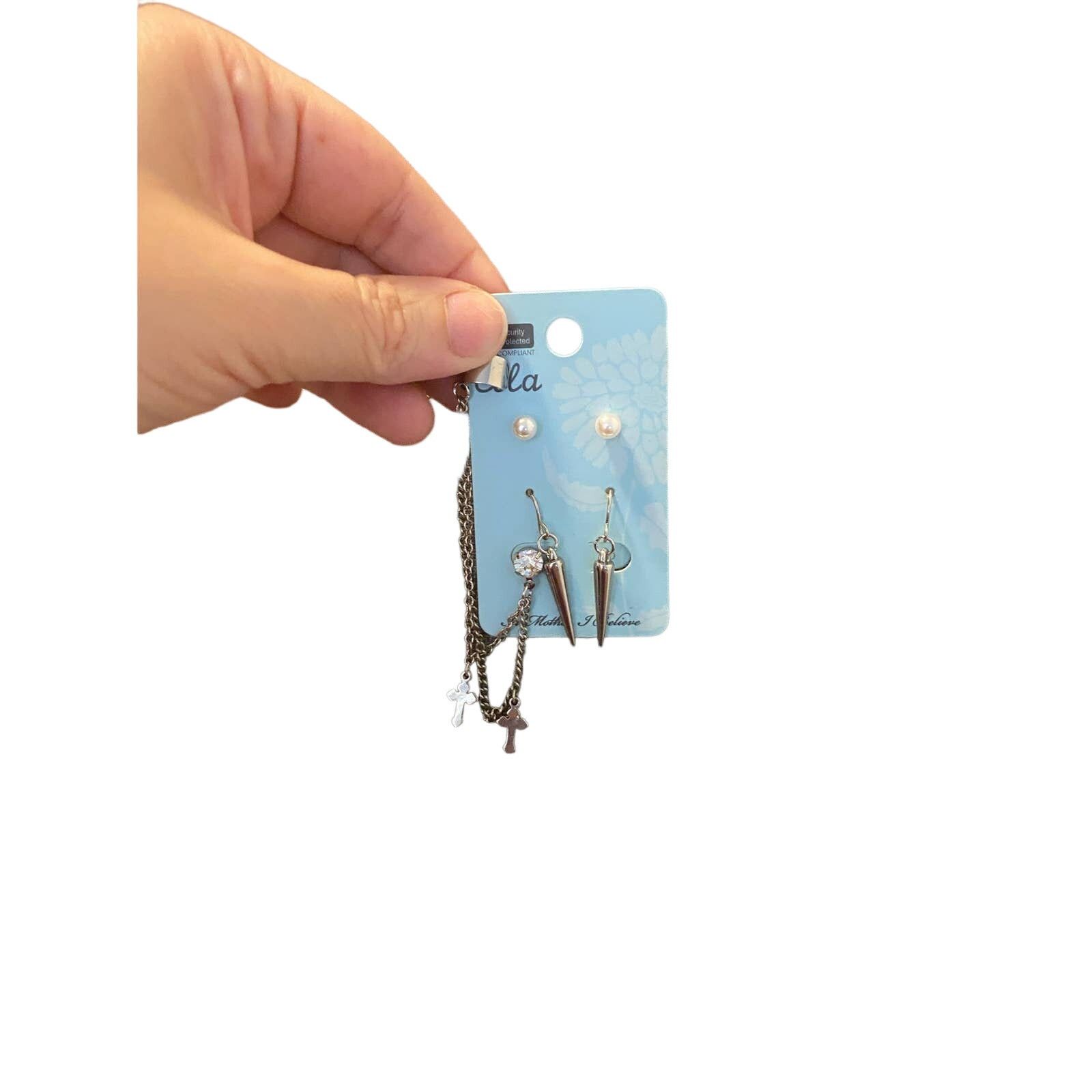 Other Cross ear cuff earring set silver tone Size ONE SIZE - 1 Thumbnail
