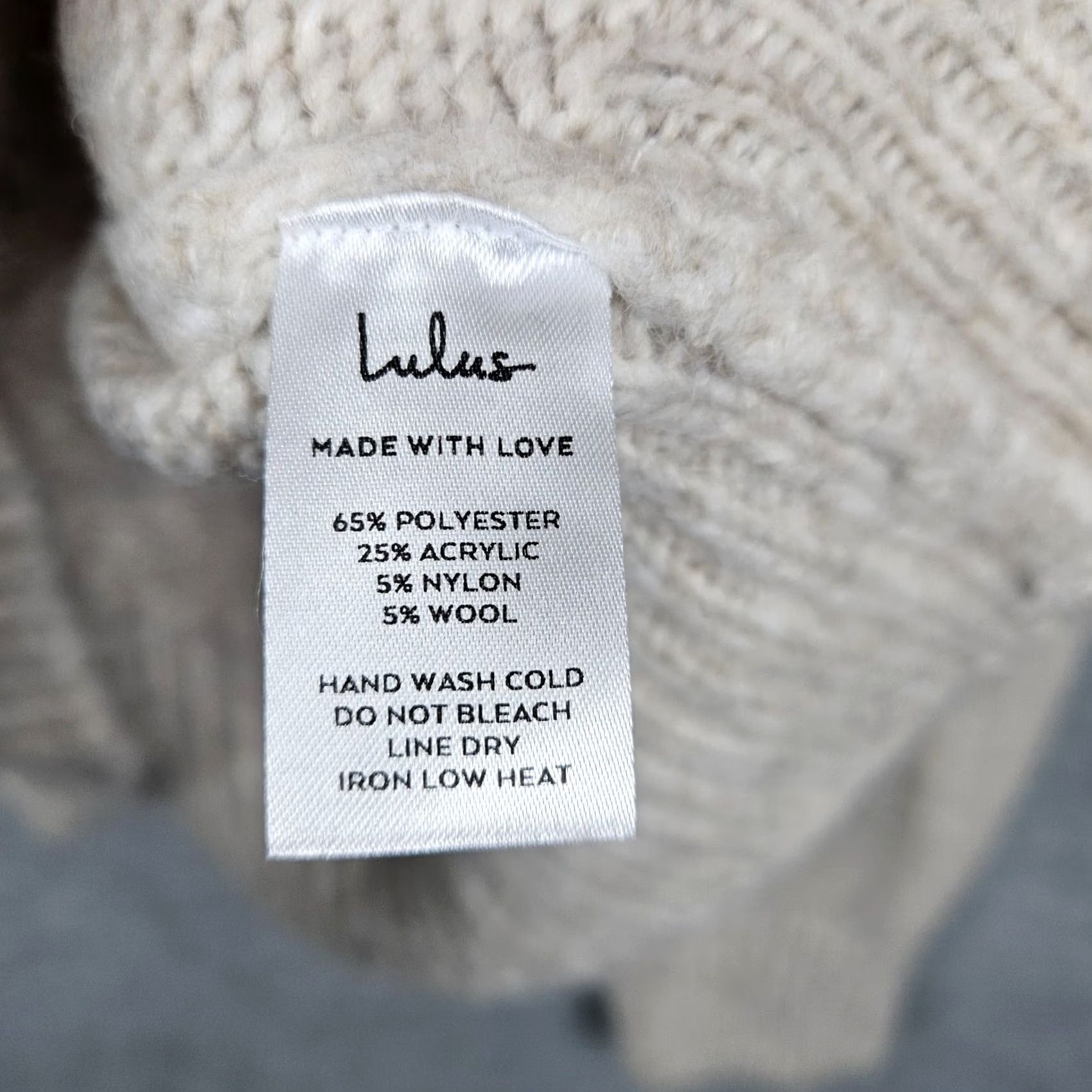 Vintage Lulu Women's Cable Knit Turtle Neck Pullover Sweater XL NEW Creamy/Gray Size XL / US 12-14 / IT 48-50 - 8 Thumbnail