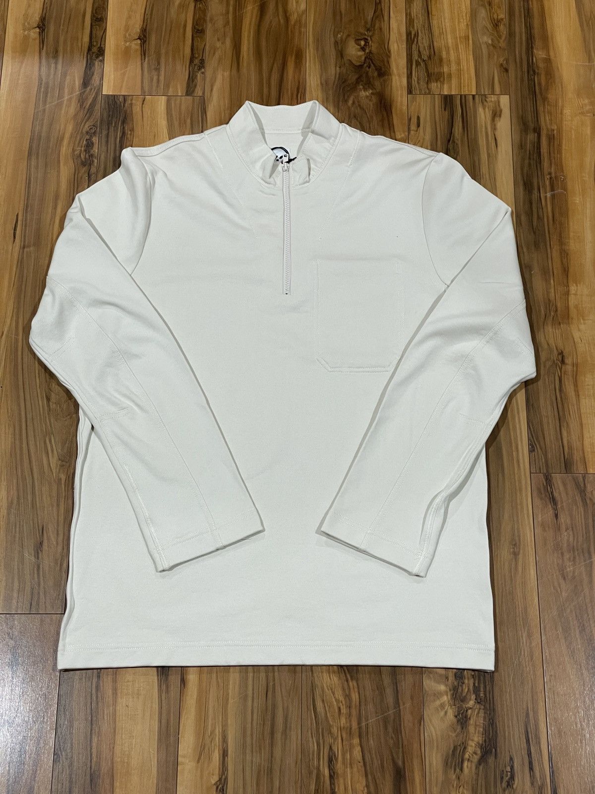 image of Y3 Adidas Half Zip Jacket Sweater Sashiko Yohji Yamamoto in Beige, Men's (Size Large)