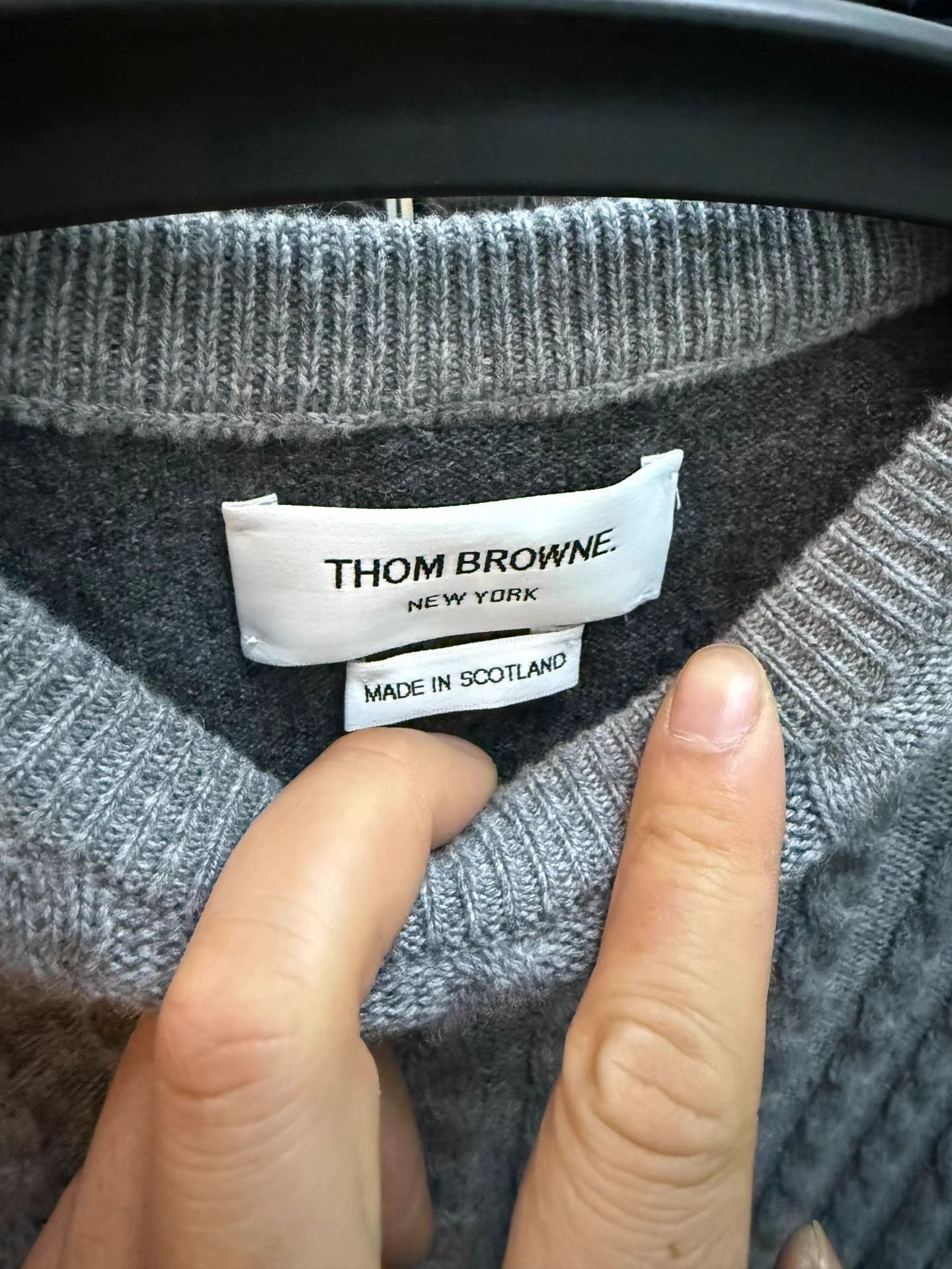 Thom Browne Gray Cable Knit Long Sleeve Sweater Size L Size US L / EU 52-54 / 3 - 3 Thumbnail