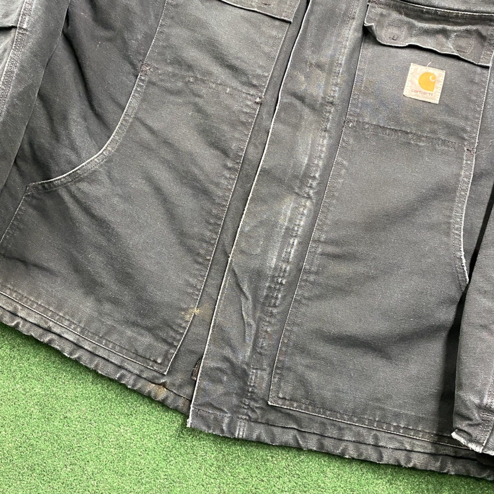 Carhartt VINTAGE Carhartt Jacket Mens 48 Black Canvas Quilted Lined Work Coat C03 BLK Jacket Size US M / EU 48-50 / 2 - 6 Thumbnail