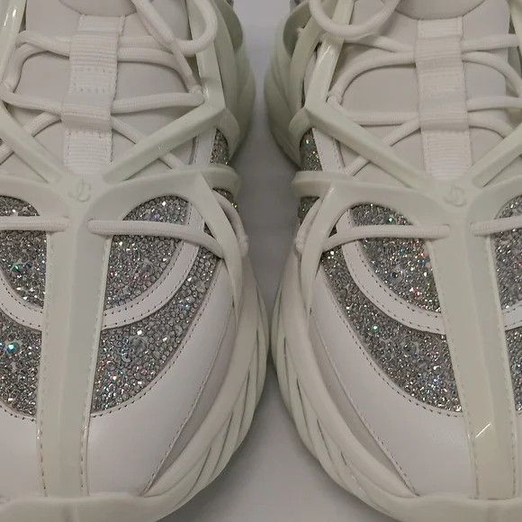 Jimmy Choo Jimmy Choo Cosmos Crystal Embellished Lo Top Sneakers-EU44 Size US 11 / EU 44 - 8 Thumbnail