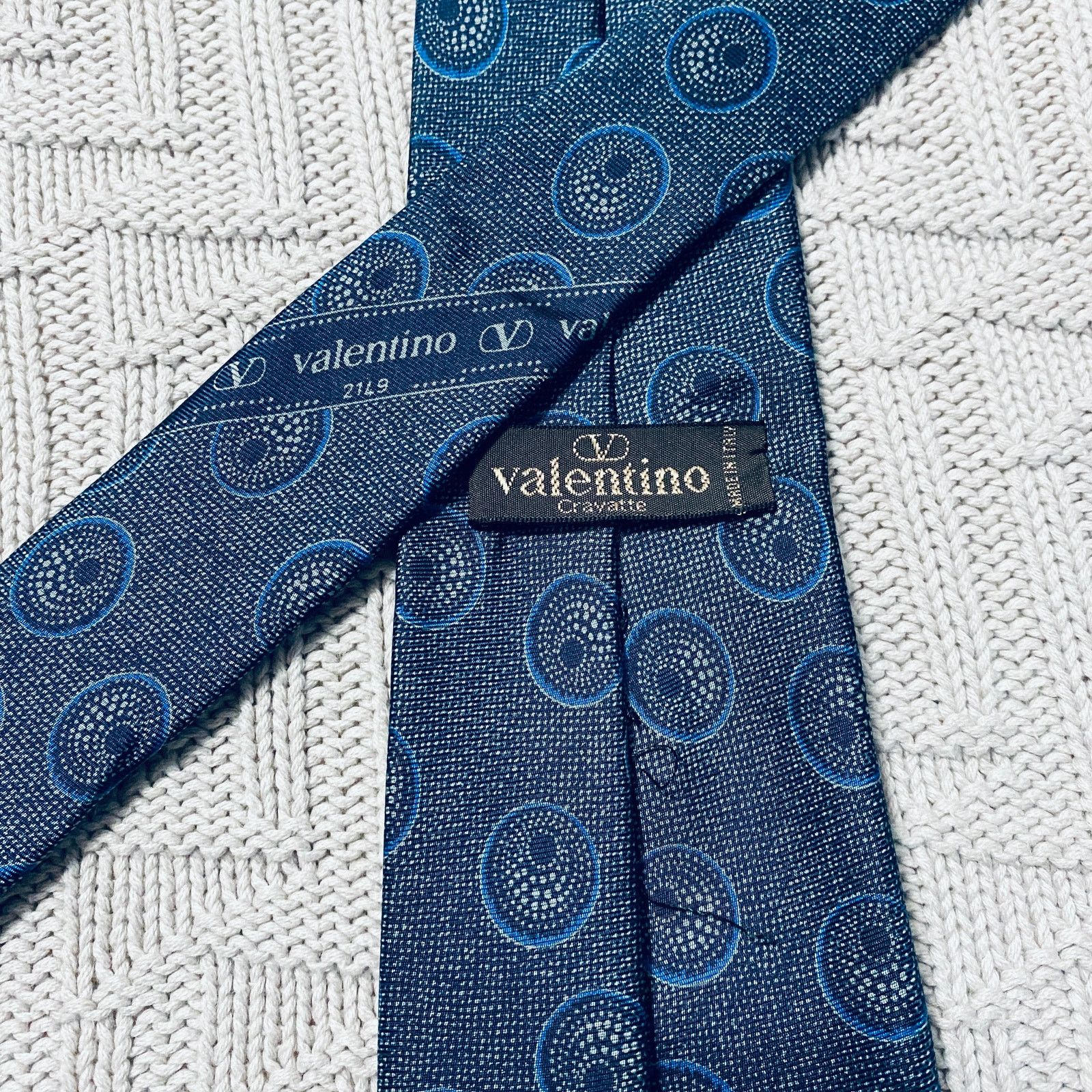 Valentino Valentino blue saucer print silk tie Size ONE SIZE - 3 Thumbnail