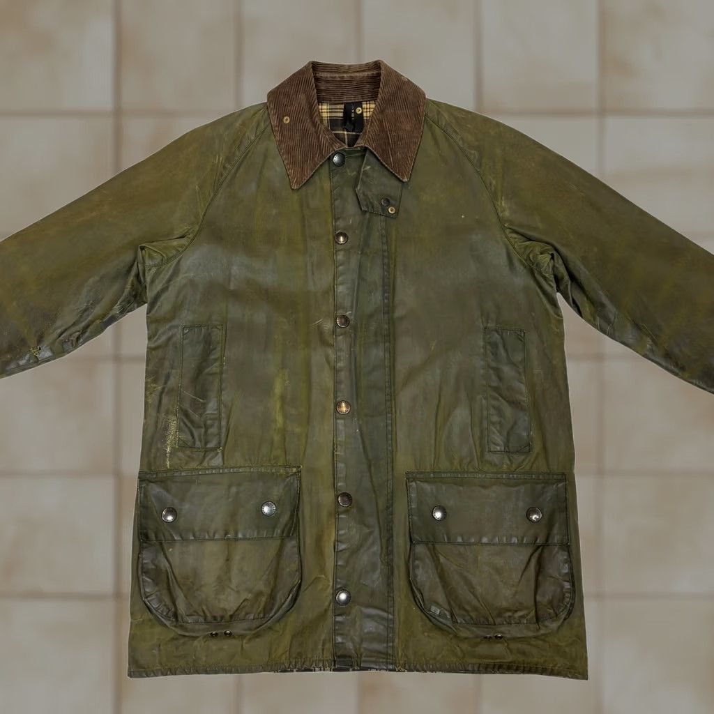 Barbour Barbour Beaufort Jacket Barbour Classic Beaufort Waxed Plaid Lined Olive Jacket Men’s C38 Mens M Olive Waxed Collared Zipper Snap Overcoat Size US M / EU 48-50 / 2 - 1 Thumbnail