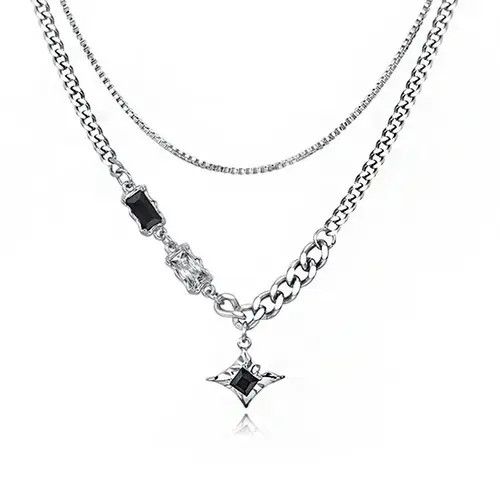 Other Retro punk necklace star chain rock gothic style Size ONE SIZE - 8 Thumbnail