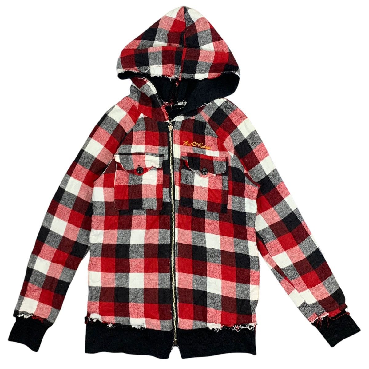Punk and Yo × Vintage VINTAGE RED CAT PUNK GOTHIC REVERSIBLE HOOD SWEATER Size US S / EU 44-46 / 1 - 2 Thumbnail