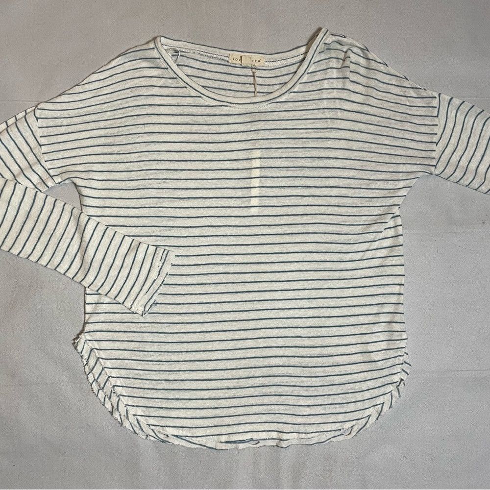 Other New Lovestitch Destructed Linen Blend Knit Long Sleeve Stri Size M / US 6-8 / IT 42-44 - 4 Thumbnail