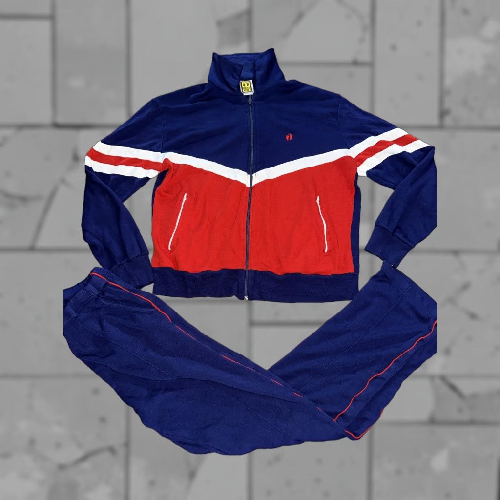 Hang Ten VTG Hang Ten Jacket & Pants Mens L Track Style 1970s Acrylic Vintage Set Size US 33 - 1 Thumbnail