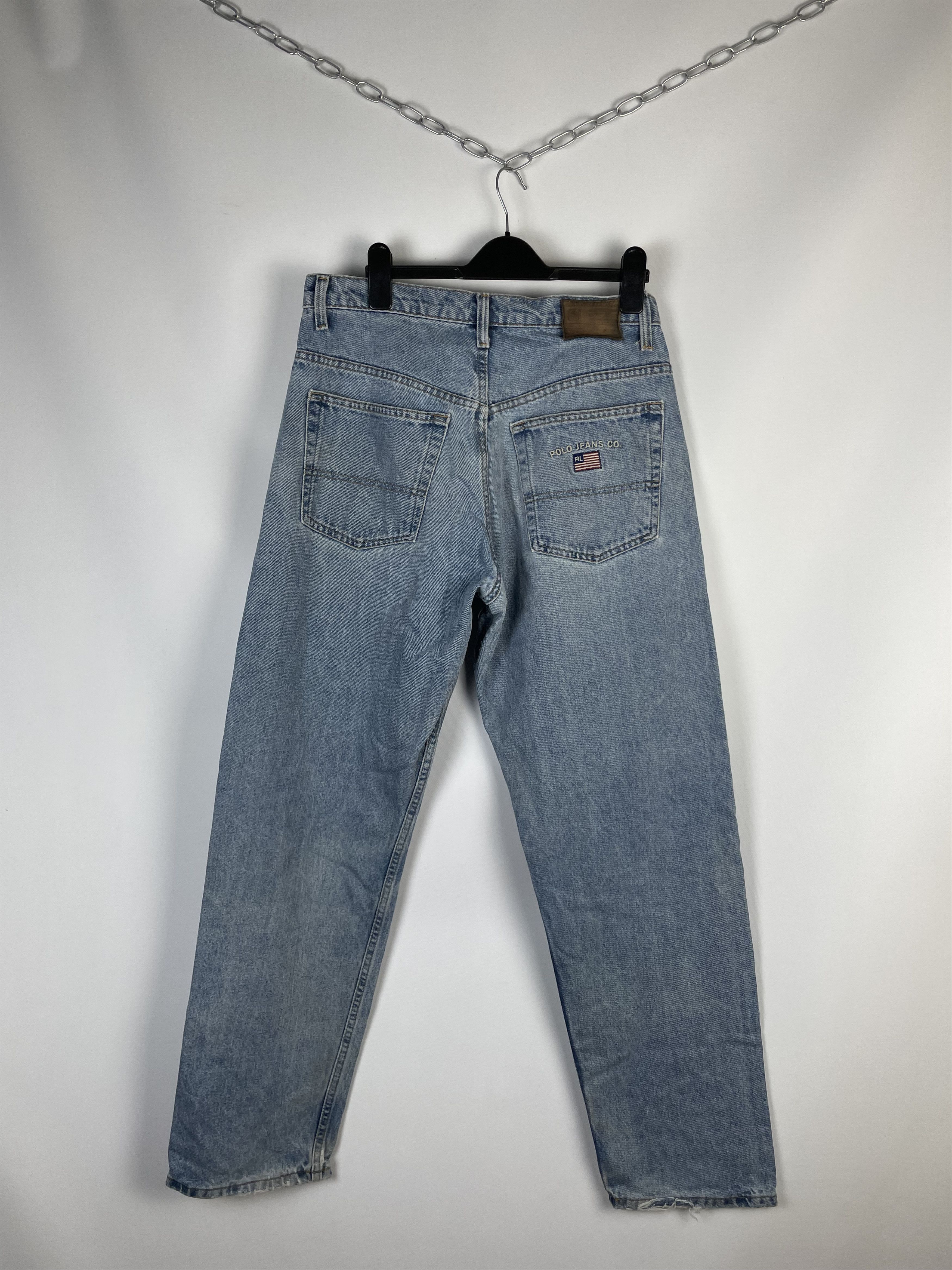 Polo Ralph Lauren VINTAGE POLO JEANS CO BAGGY DENIM FADED BLUE Size US 32 / EU 48 - 2 Thumbnail